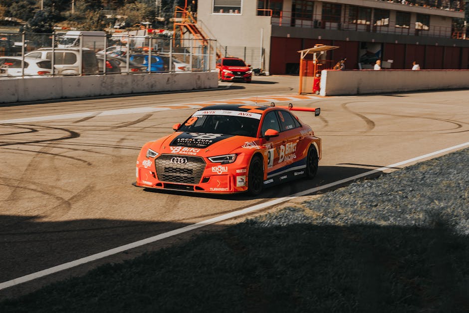 Audi race car on track