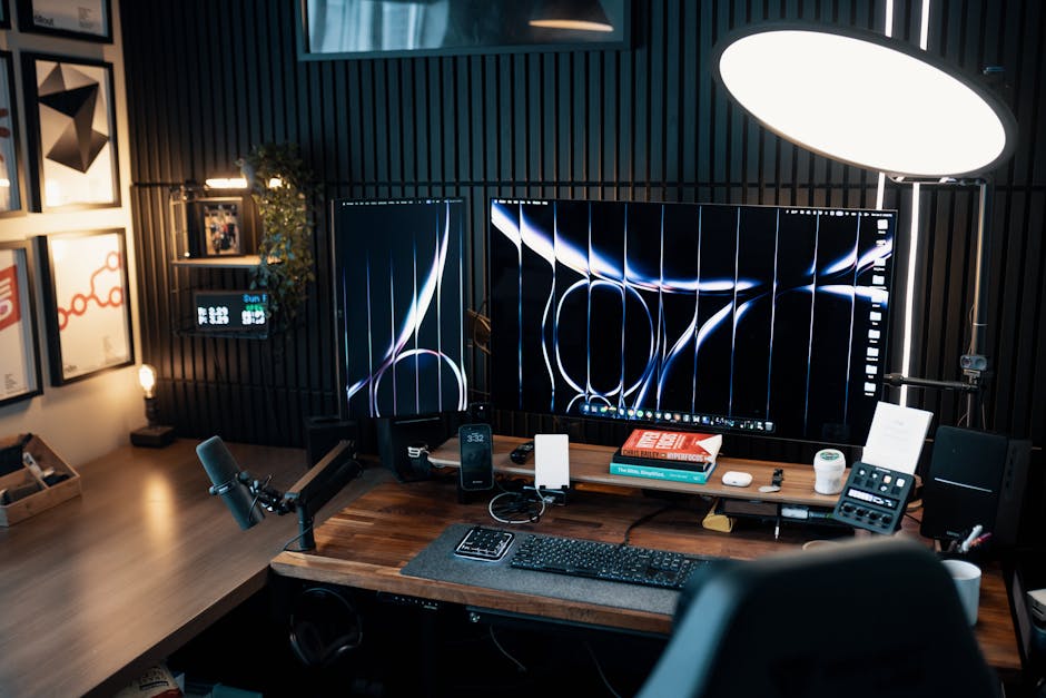 Modern home office workstation setup